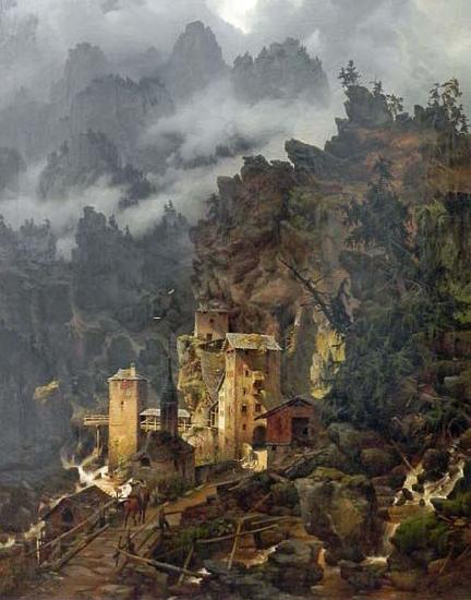 Karl Edaurd Biermann Finstermunz Pass in Tyrol oil painting image